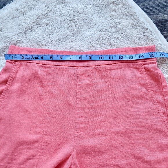 Banana Republic Pull-On Linen Blend Shorts in Coral Pink Sz S - Picture 8 of 11